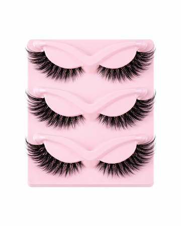 3 boîtes de faux cils longs noirs naturels effet œil de chat XL