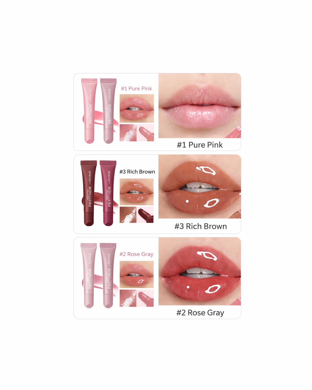 BrandX Fragrance Free Peptides Lip Tint Glaze 10ml