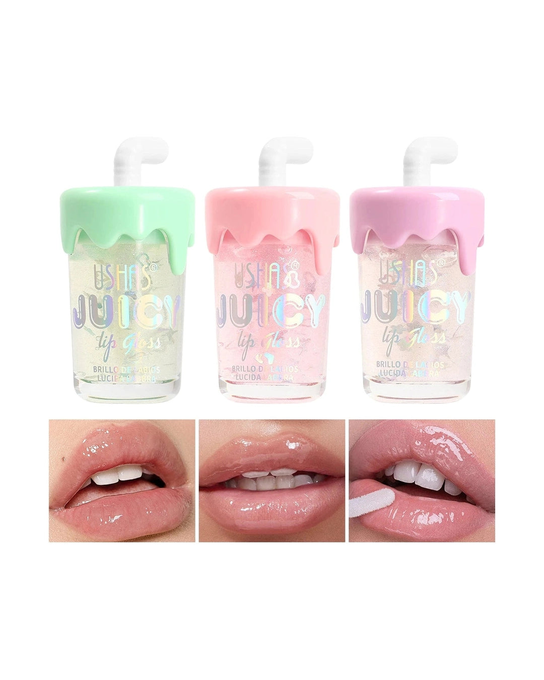 Ushas Lip Oil Set Three Piece Jelly Tint Shine Lux