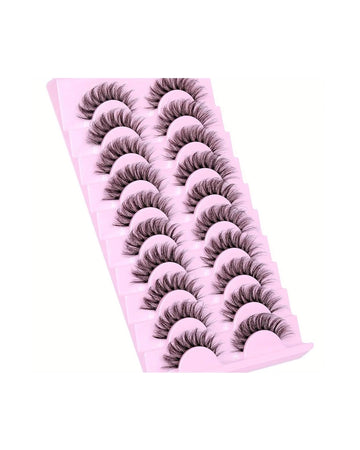 Faux cils LashLux 3D Fluffy, courbure D, bande transparente, 30 paires